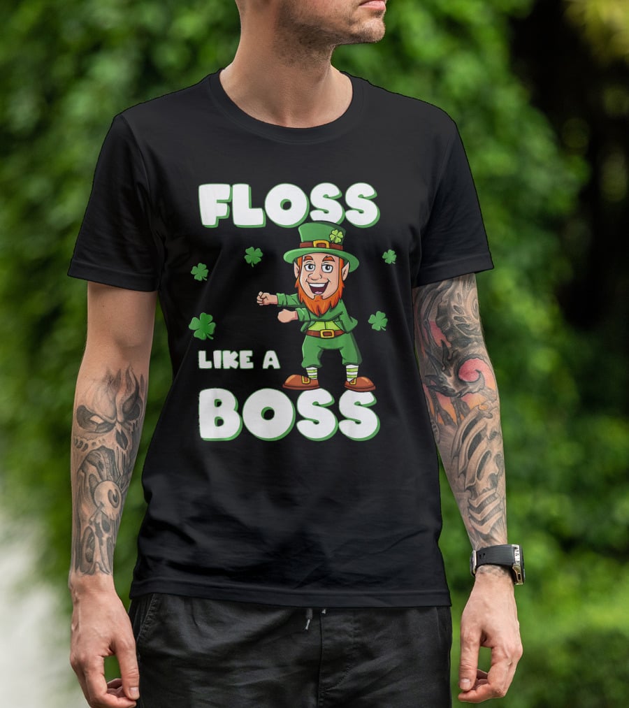 Floss Like A Boss Leprechaun St Patricks Clover Dance T-Shirt