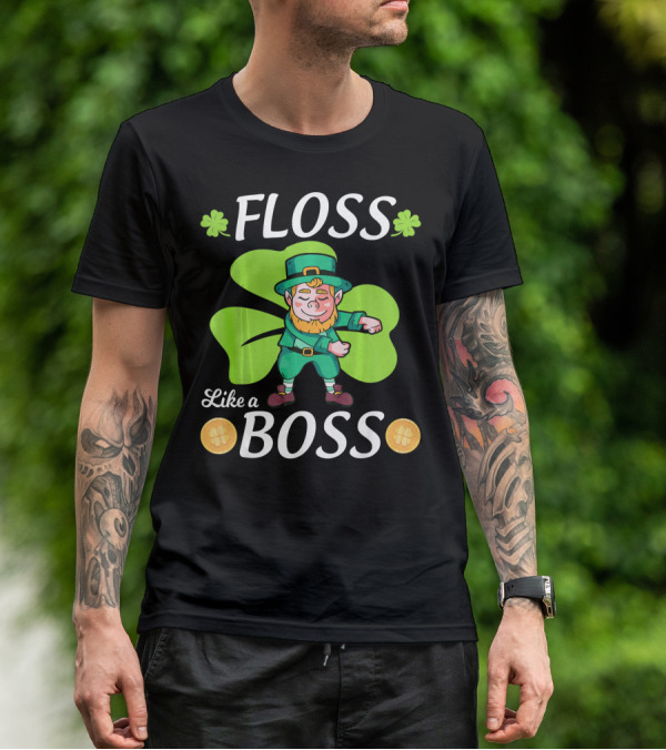 Floss Like A Boss Leprechaun Shamrock Coins T-Shirt