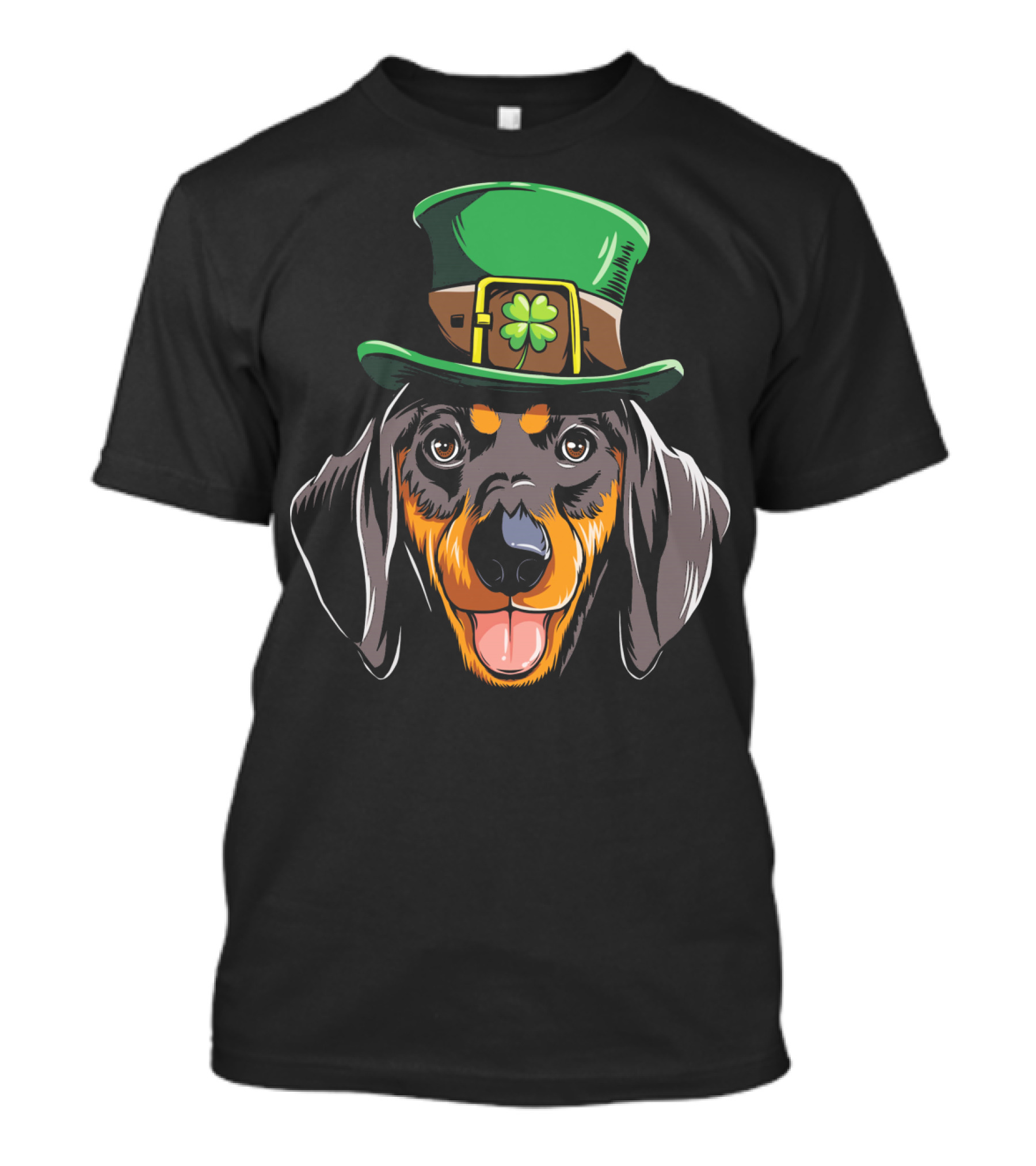 Dachshund Leprechaun St Patricks Hat Shamrock T-Shirt