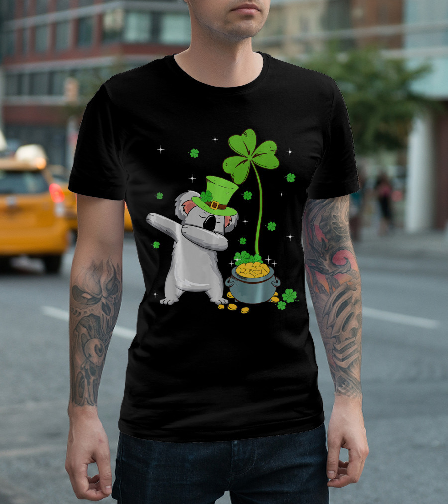 Shamrock Leprechaun Koala Pot of Gold St Patricks T-Shirt