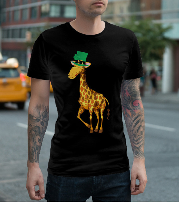 Lucky Leprechaun Cute Giraffe T-Shirt