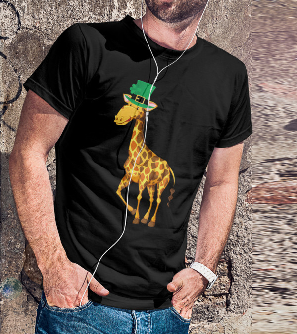 Lucky Leprechaun Cute Giraffe T-Shirt