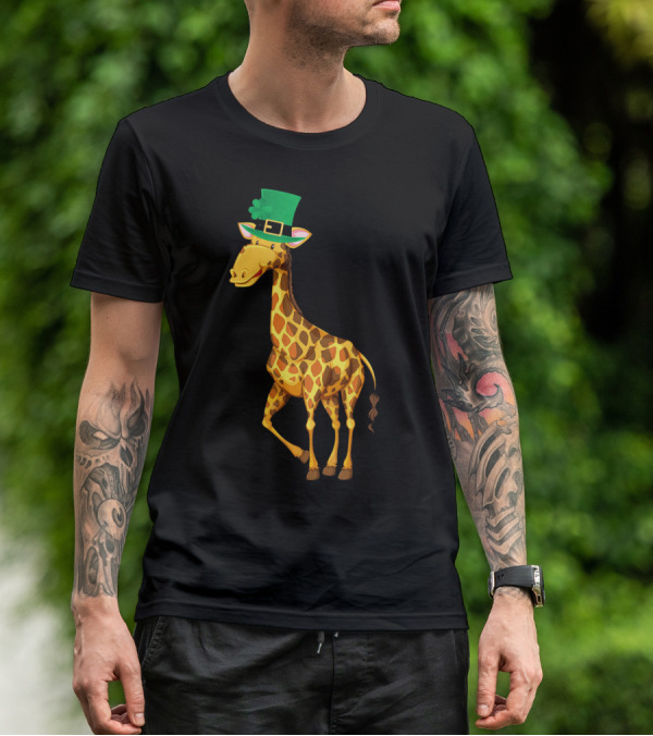 Lucky Leprechaun Cute Giraffe T-Shirt