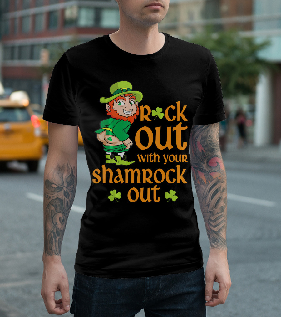 St Patricks Day Rock Out with Your Shamrock Out T-Shirt