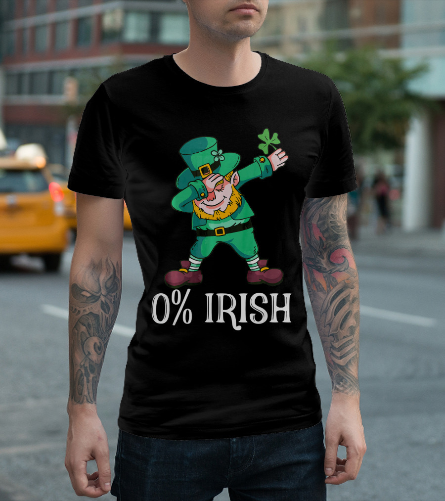 0% Irish Dabbing Leprechaun St Patricks T-Shirt