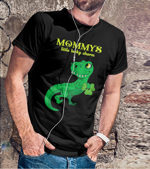 Mommy's Little Lucky Charm Dinosaur Kids St Patrick's Day T-Shirt