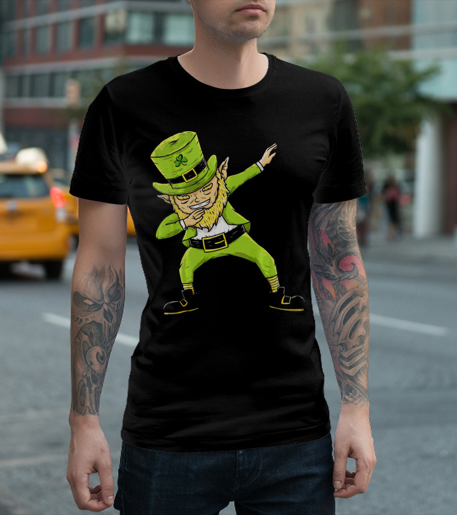 Funny Dabbing Leprechaun Boys St Patrick's Day Dance T-Shirt