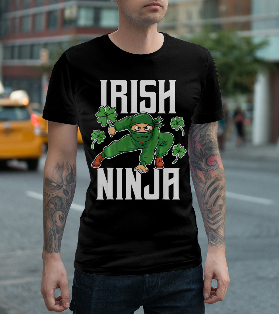 Irish Ninja Shamrock Warrior Awesome T-Shirt