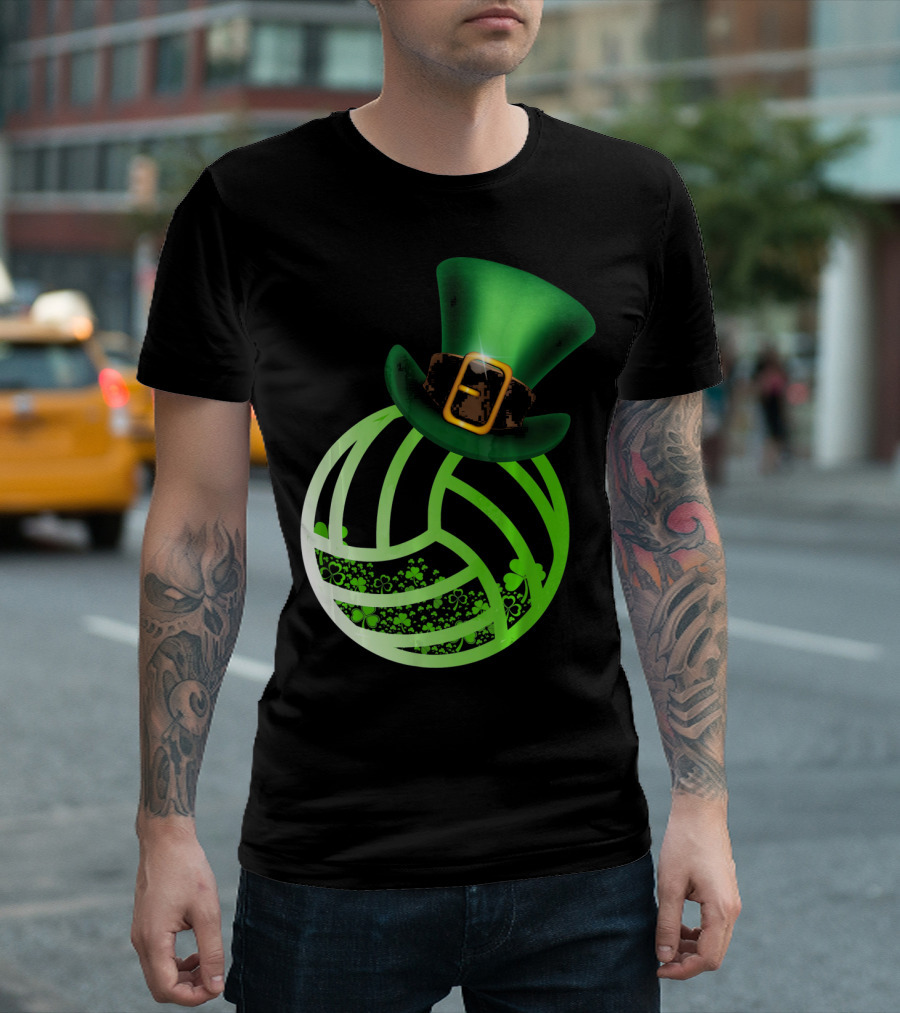 Shamrock Volleyball Leprechaun St Patrick's Green Hat T-Shirt