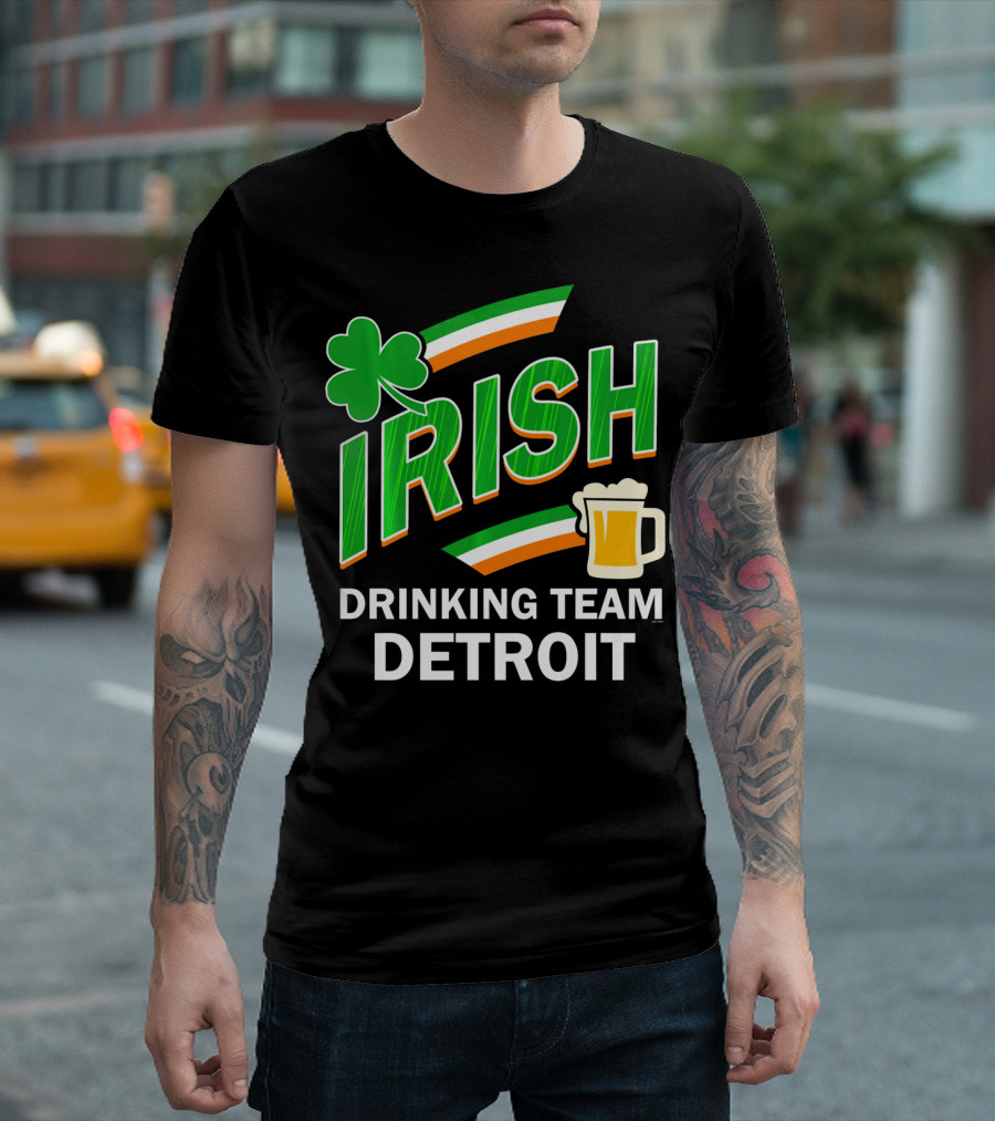 Detroit Irish Drinking Team St Patricks Clover Beer T-Shirt