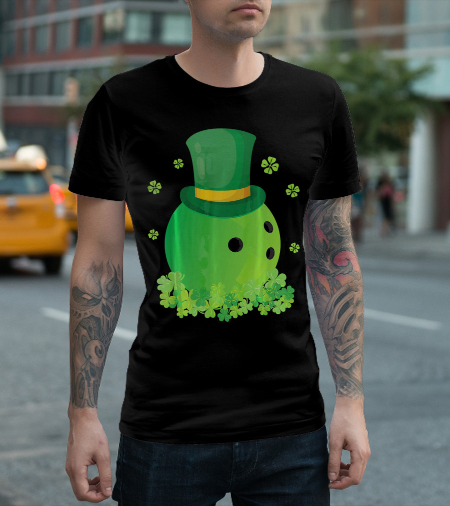 Bowling Leprechaun Hat Clover Luck T-Shirt