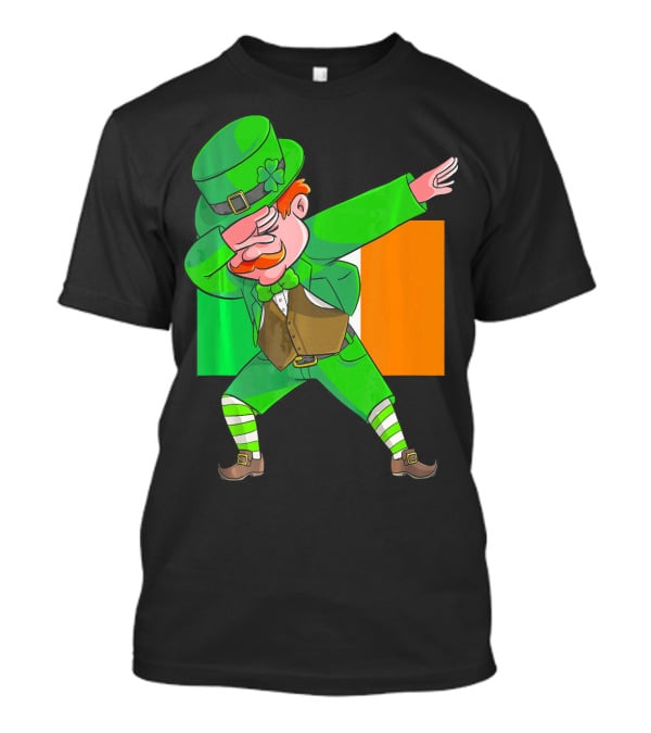 Dabbing Leprechaun Ireland Flag St. Patrick's Day Fun T-Shirt