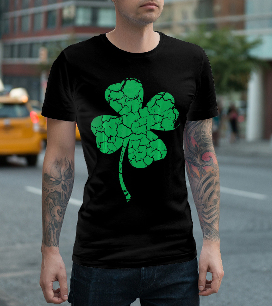 Distressed Four Leaf Clover Lucky T-Shirt