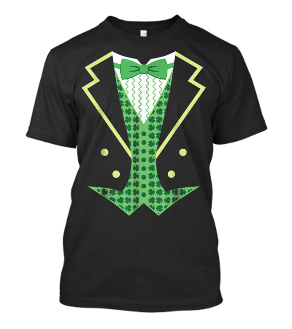 Leprechaun Costume Vintage Tuxedo Clover Bow Tie T-Shirt