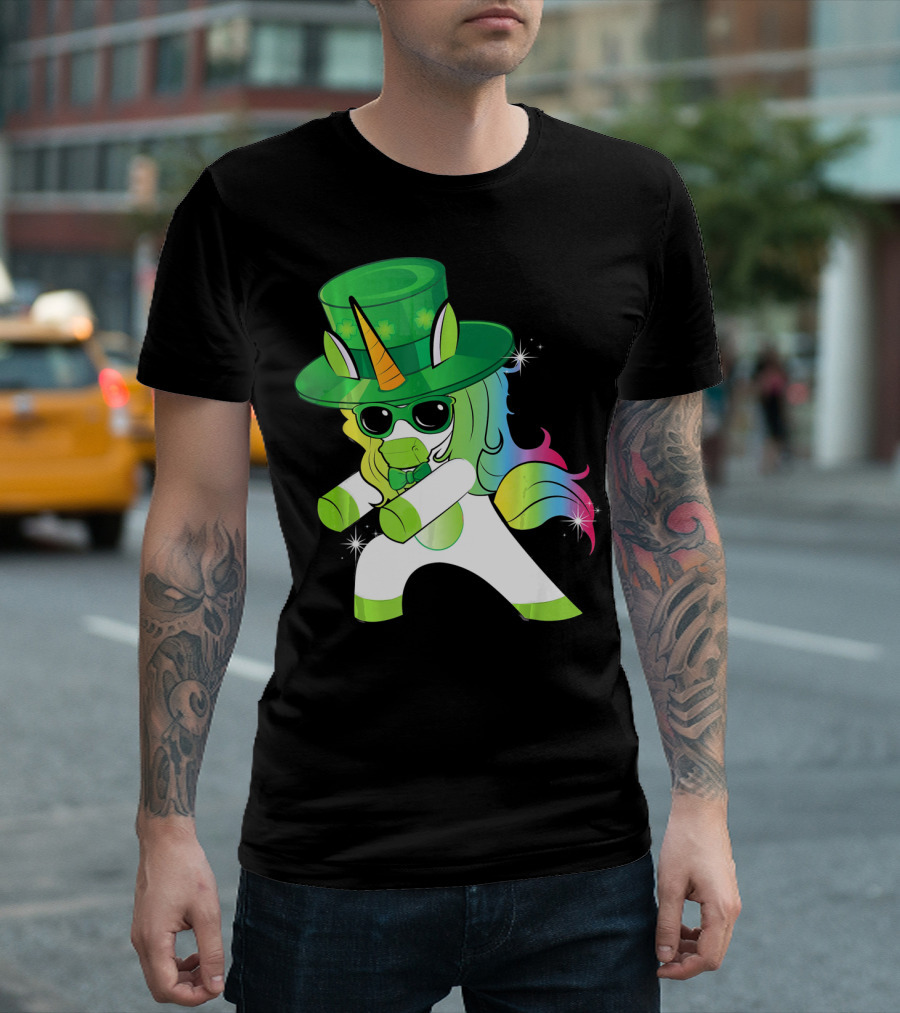 Flossing Unicorn St. Patrick's Day Rainbow Dance T-Shirt
