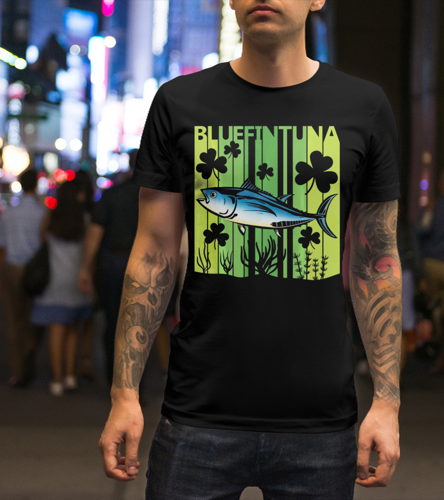 Bluefin Tuna Clover Luck T-Shirt
