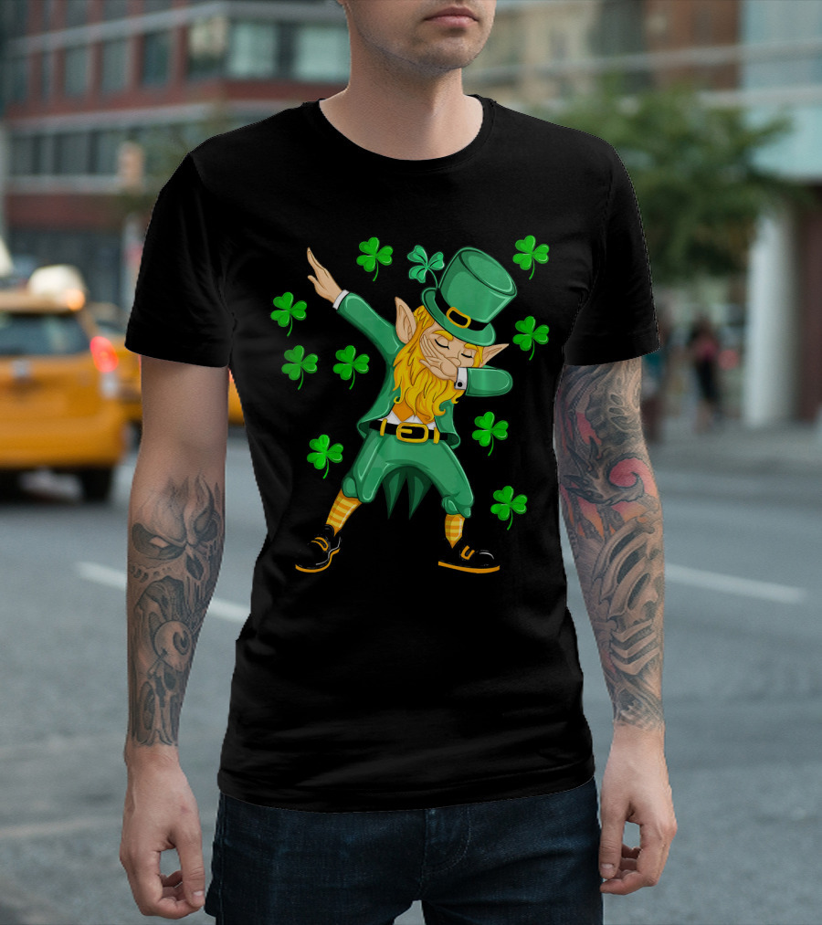 Dabbing Leprechaun Shamrock St. Patrick's Day Elf T-Shirt