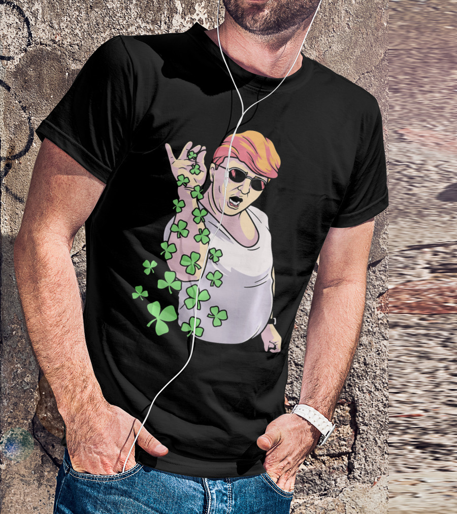 Donald Trump St. Patrick's Day Shamrock Sunglasses Salt Bae T-Shirt