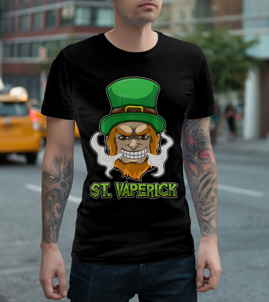 St. Vaperick Green Vaping Leprechaun T-Shirt