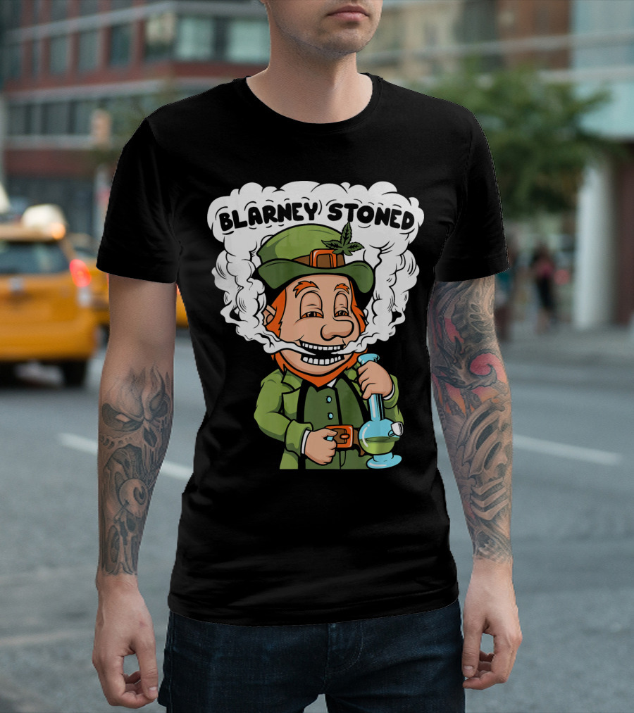 Blarney Stoned Funny Leprechaun Marijuana T-Shirt
