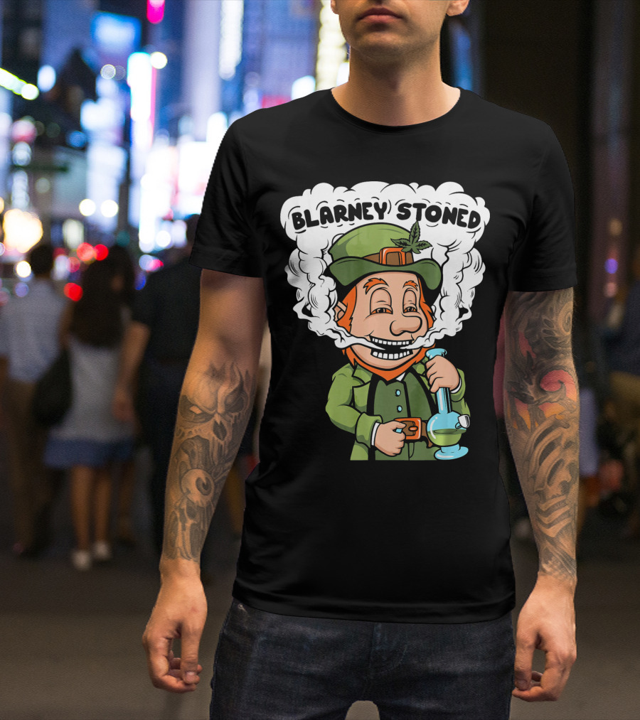 Blarney Stoned Funny Leprechaun Marijuana T-Shirt