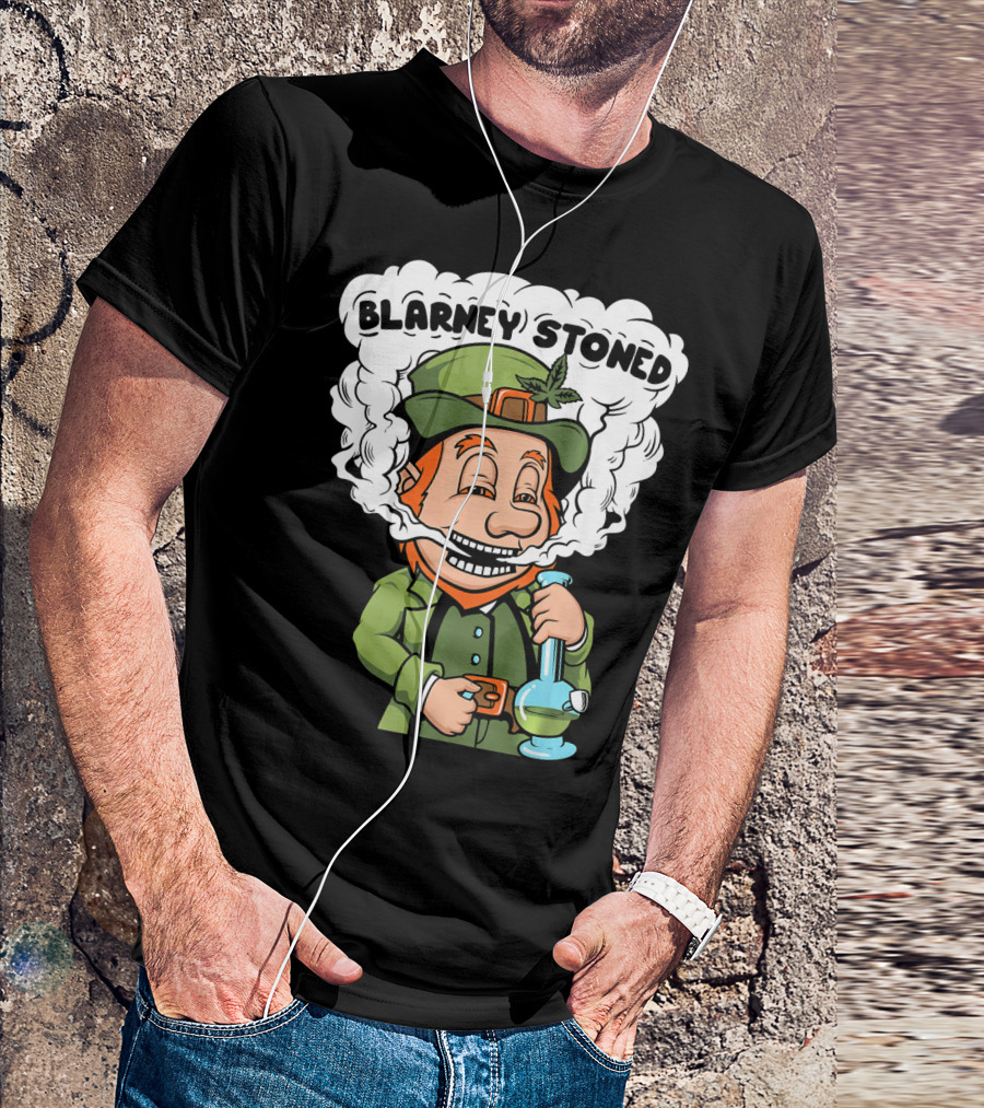 Blarney Stoned Funny Leprechaun Marijuana T-Shirt