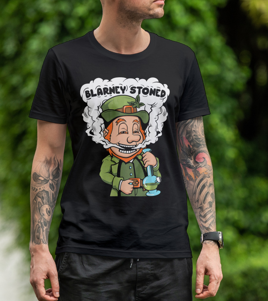 Blarney Stoned Funny Leprechaun Marijuana T-Shirt