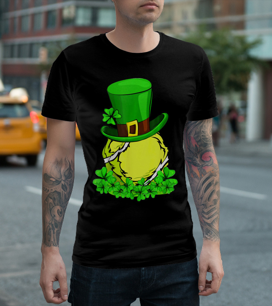 Leprechaun Hat Shamrock Tennis Ball St Patrick T-Shirt