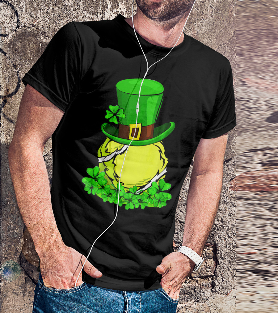 Leprechaun Hat Shamrock Tennis Ball St Patrick T-Shirt