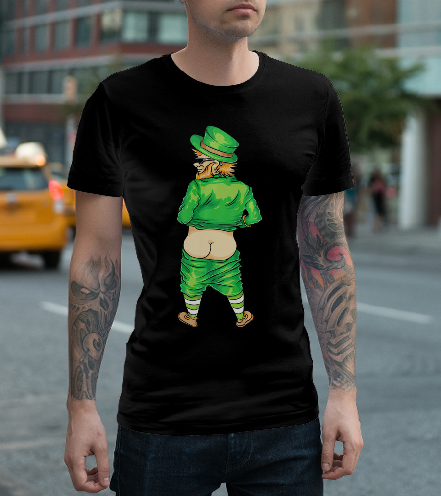 Mooning Leprechaun St. Patricks Day Funny Irish Humor T-Shirt