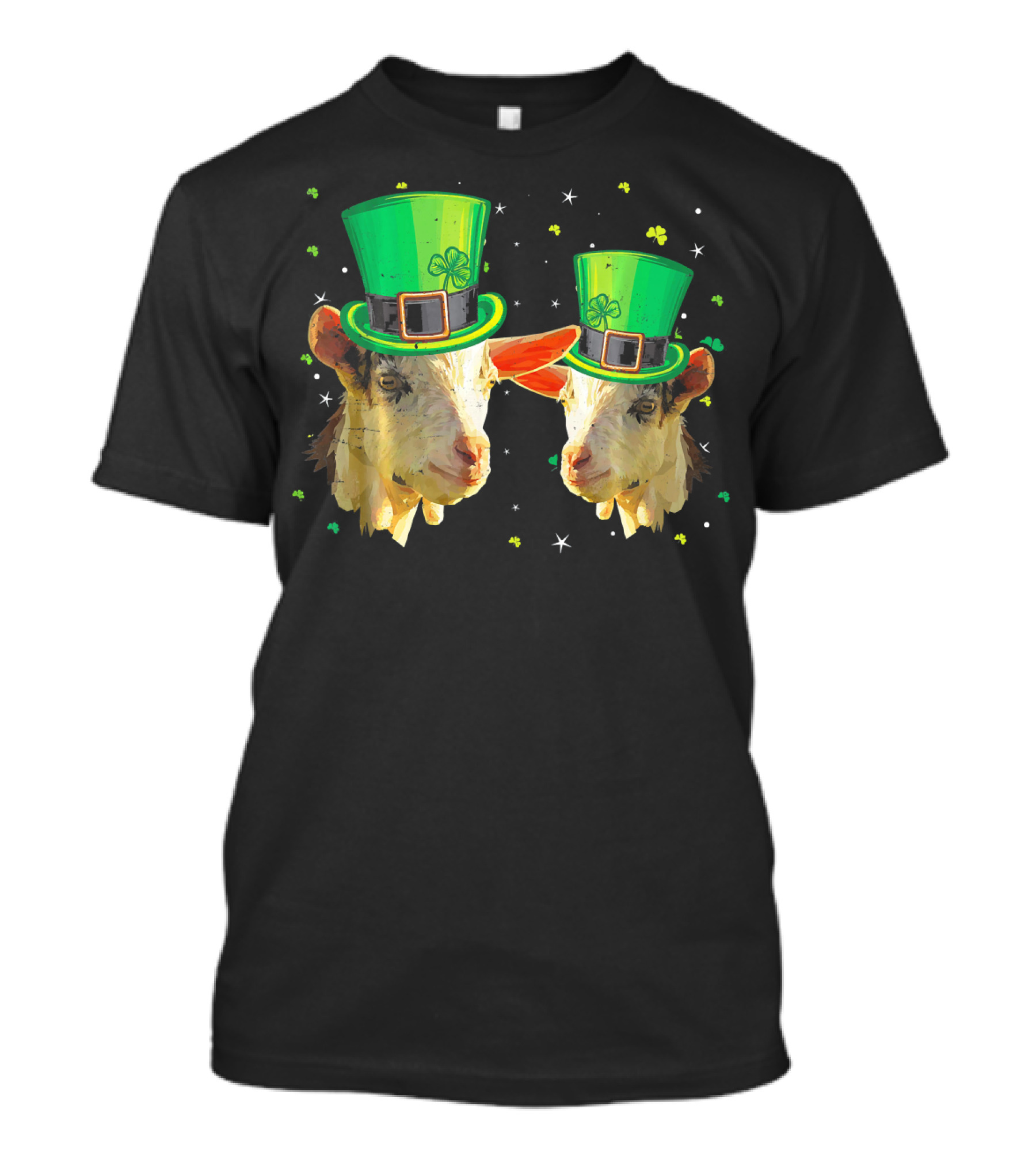 Two Goats In Leprechaun Hats For St Patricks T-Shirt
