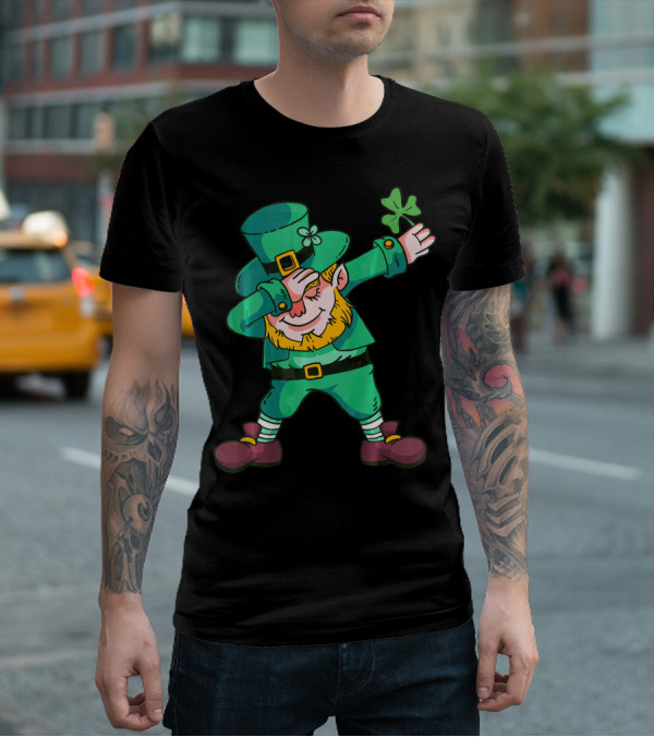 Dabbing Leprechaun Irish Shamrock T-Shirt