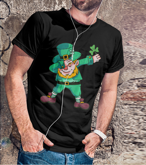 Dabbing Leprechaun Irish Shamrock T-Shirt
