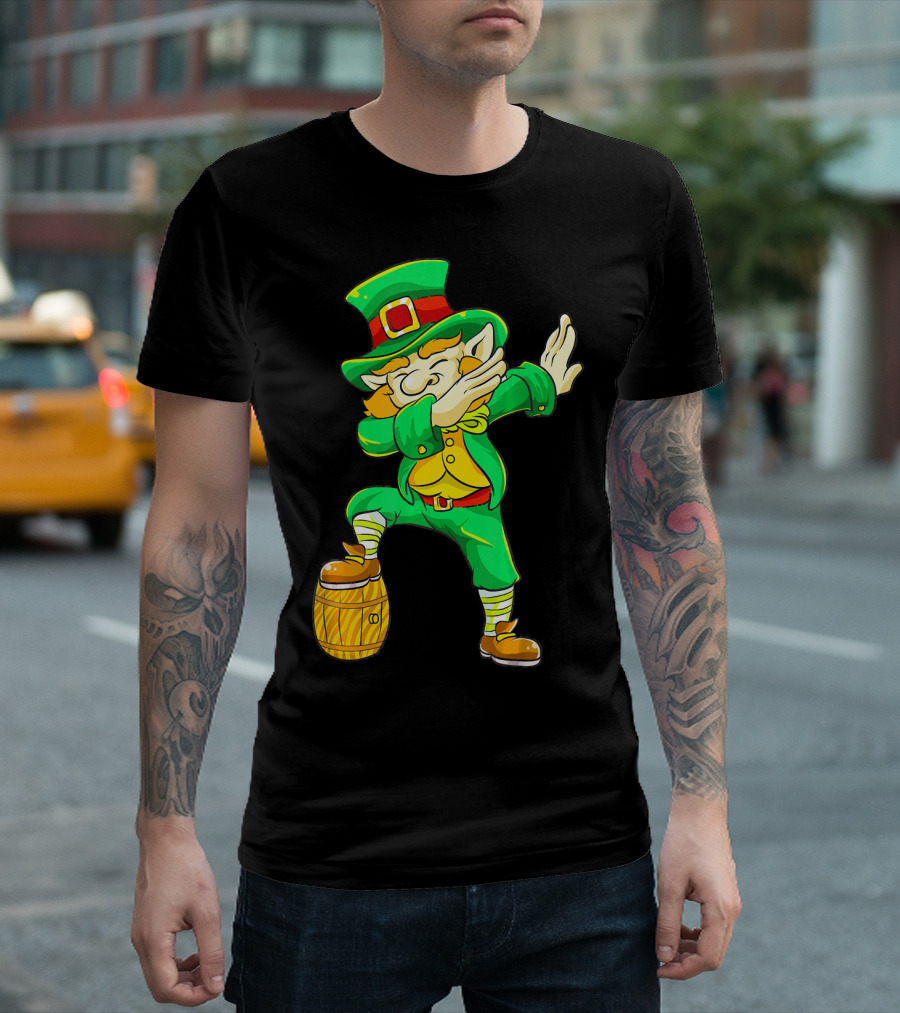 Dabbing Leprechaun Irish St Patrick's Day Beer Keg T-Shirt