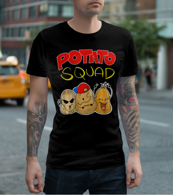 Potato Squad Cute Funny Vegetarian Crew T-Shirt