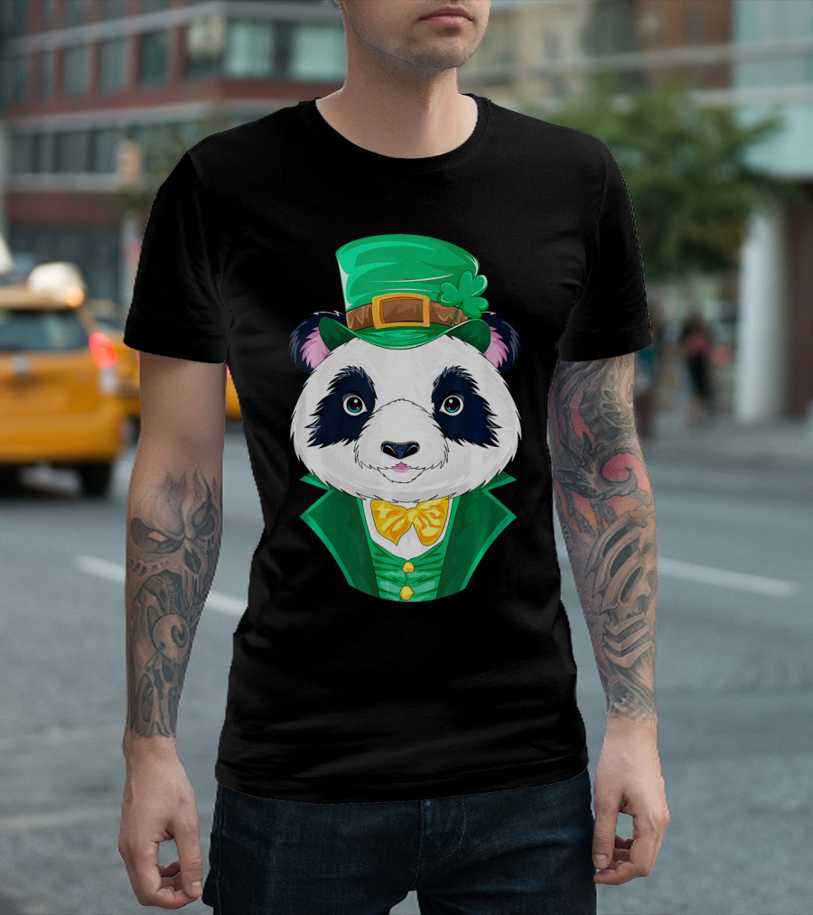 Panda Leprechaun Happy Lucky Irish Charm T-Shirt