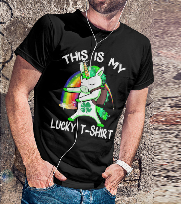 THIS IS MY LUCKY T-SHIRT LEPRICORN UNICORN RAINBOW CLOVER SPARKLE DAB T-Shirt