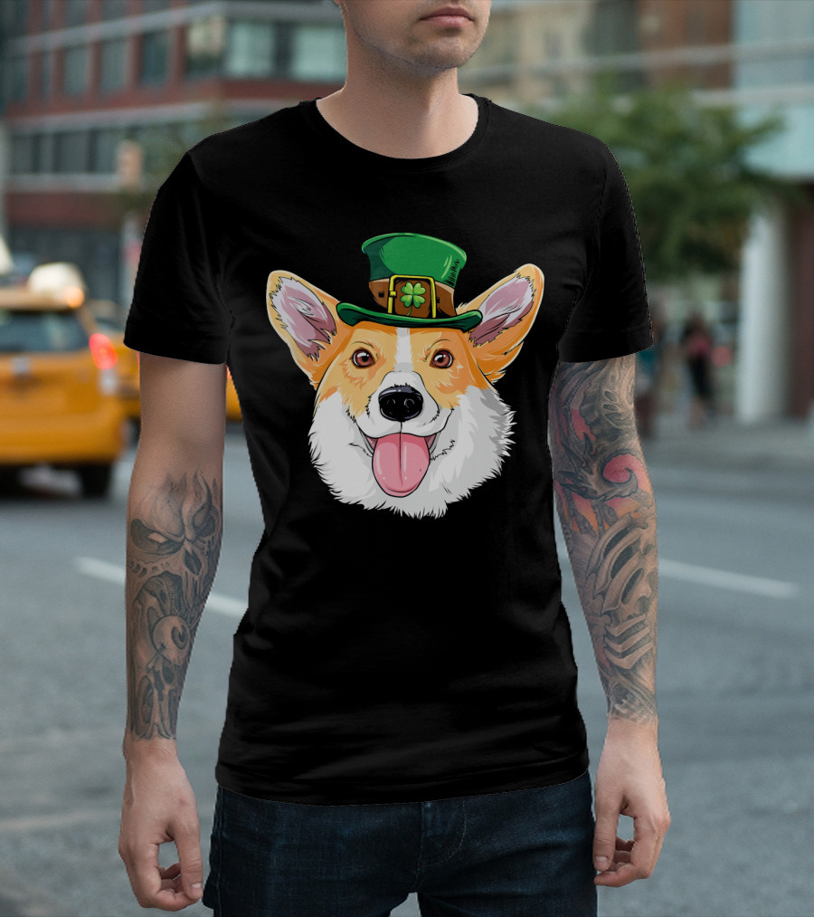 Corgi Leprechaun St Patrick's Hat T-Shirt