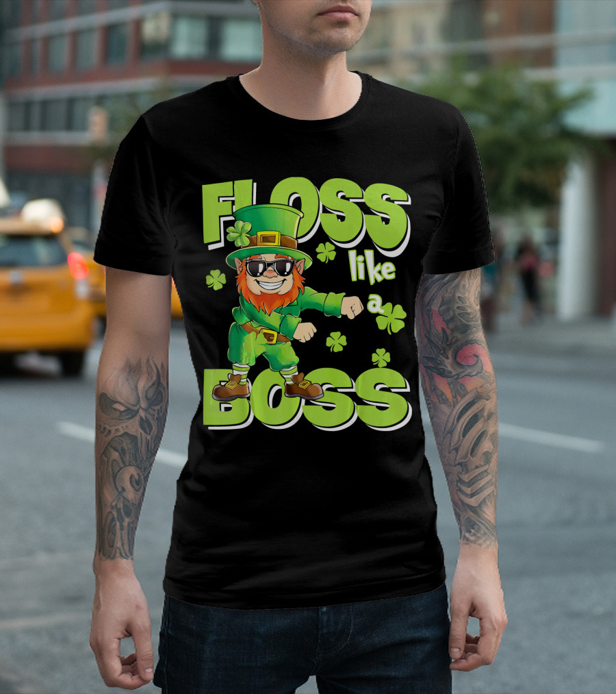 Floss Like A Boss Leprechaun Funny Shena T-Shirt