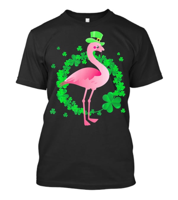 Flamingo Shamrock St. Patrick's Day Green Clover Hat T-Shirt