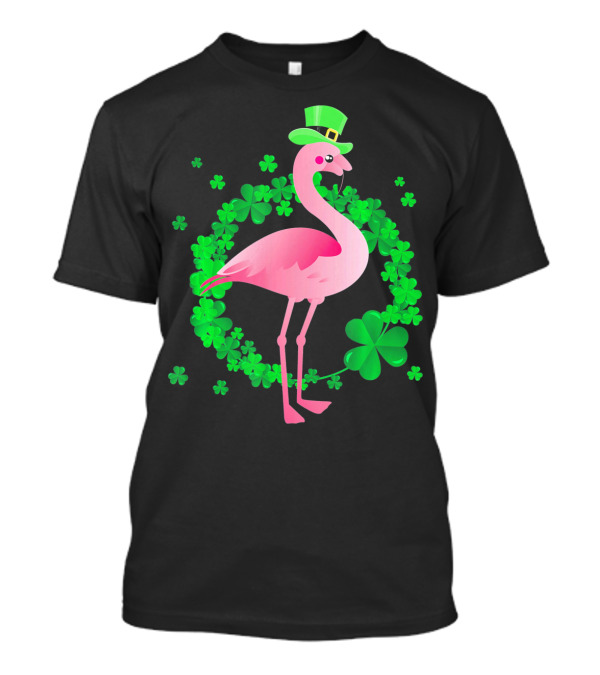 Flamingo Shamrock St. Patrick's Day Green Clover Hat T-Shirt