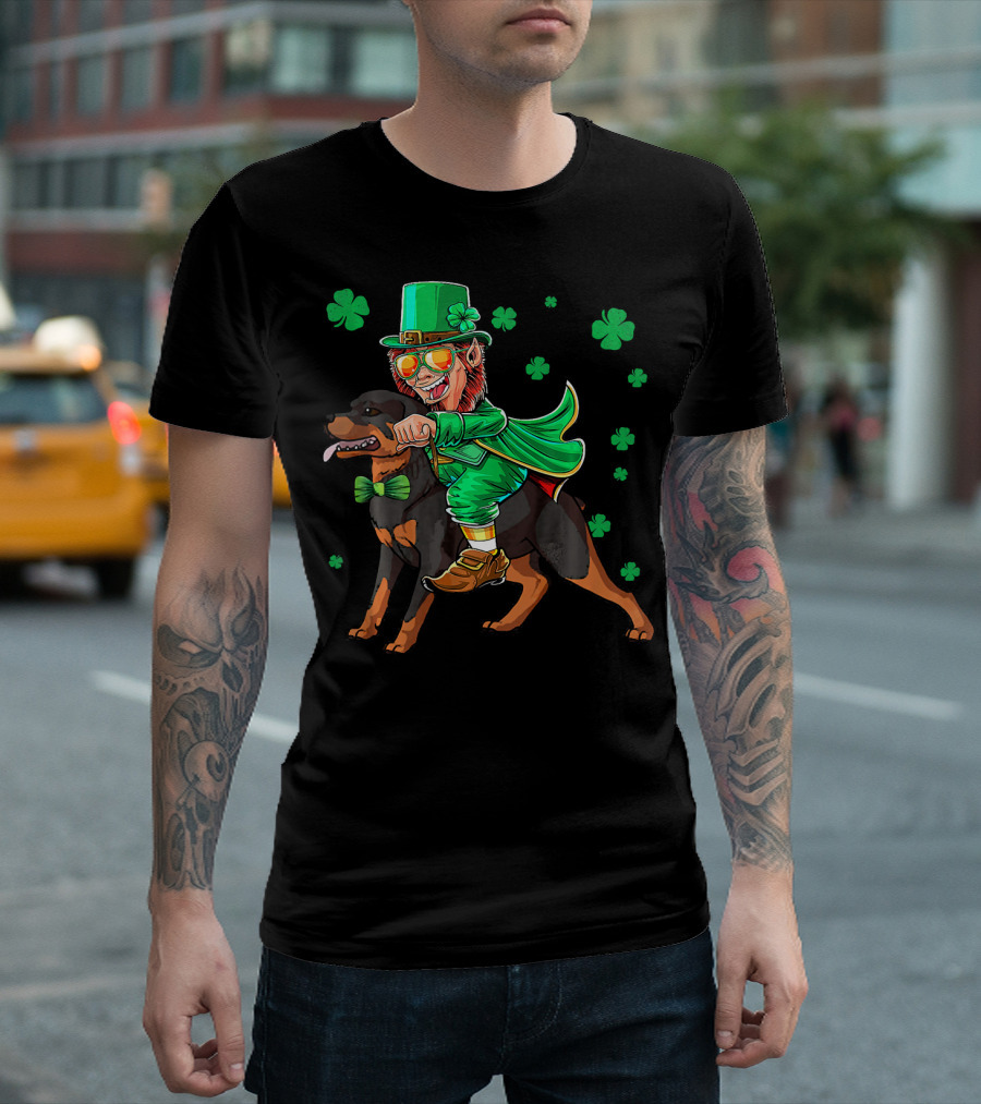 Leprechaun Rottweiler Shamrock St. Patrick's Day T-Shirt