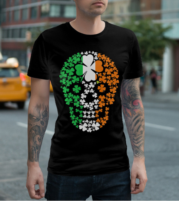 Vintage Shamrock Skull Ireland St Patrick's Day T-Shirt