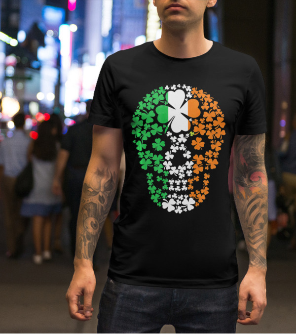 Vintage Shamrock Skull Ireland St Patrick's Day T-Shirt