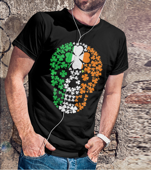 Vintage Shamrock Skull Ireland St Patrick's Day T-Shirt