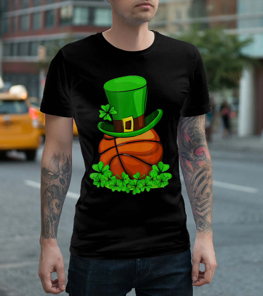 Leprechaun Hat Basketball Shamrock St. Patrick's Day T-Shirt