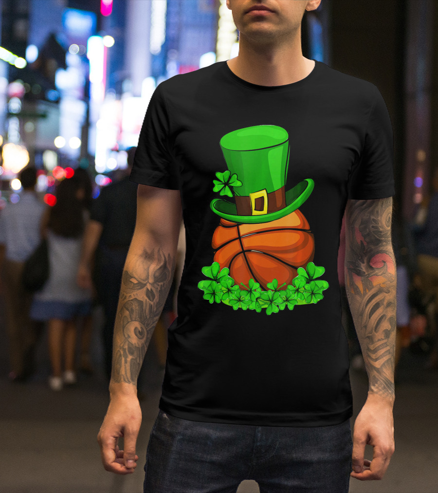 Leprechaun Hat Basketball Shamrock St. Patrick's Day T-Shirt