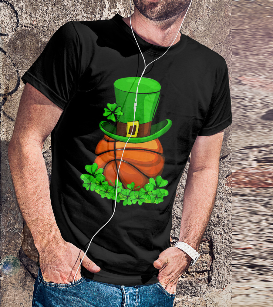 Leprechaun Hat Basketball Shamrock St. Patrick's Day T-Shirt
