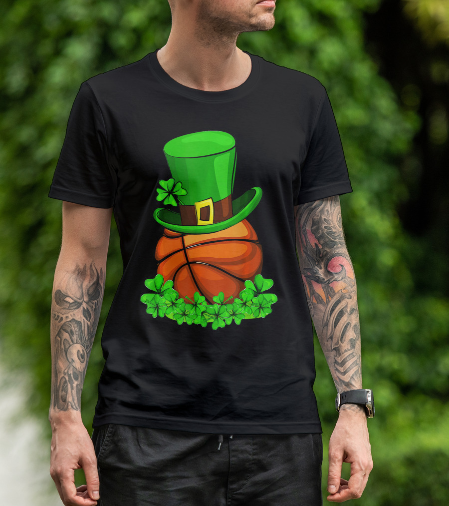 Leprechaun Hat Basketball Shamrock St. Patrick's Day T-Shirt