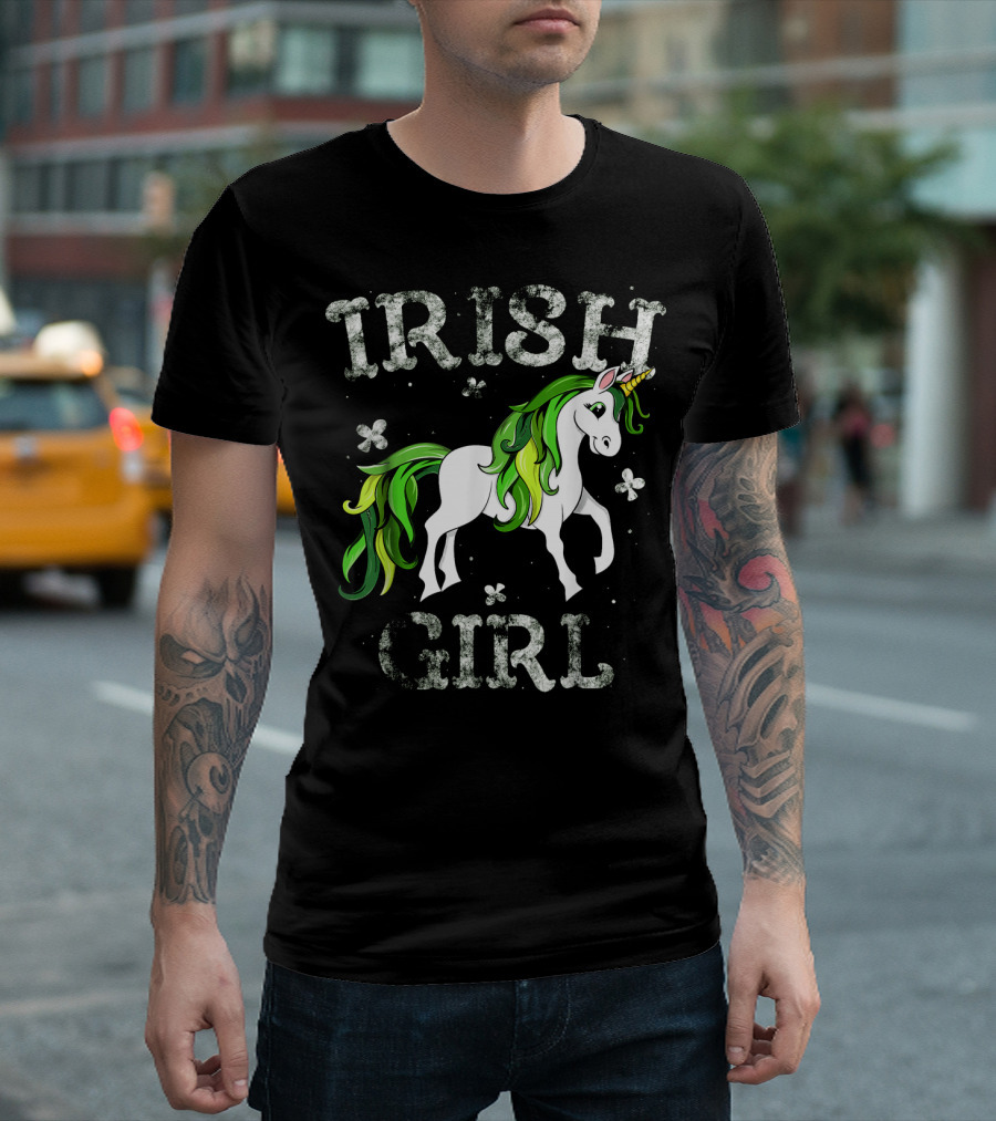 Irish Girl Green Mane Unicorn T-Shirt